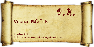 Vrana Márk névjegykártya